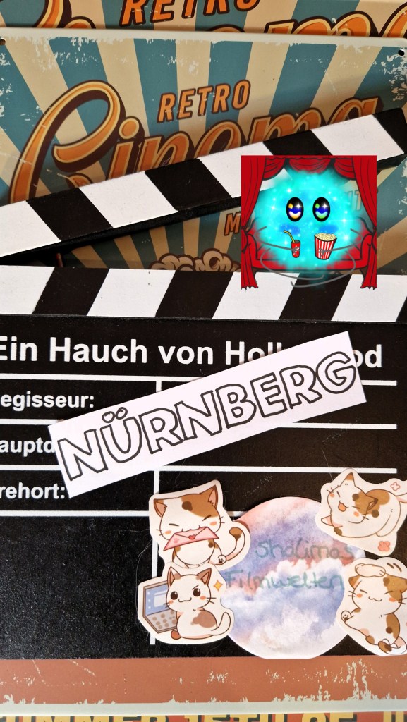 Fanart des Filmtitels auf einer Filmklappe arrangiert
